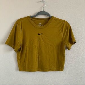 Nike Gold Fitted Crop T-Shirt